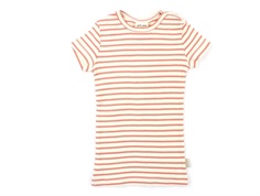 Petit Piao t-shirt stripes dark peach/cream